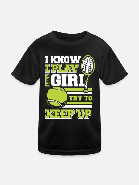 Tennis tennis player - Kids Functional T-Shirt - black - Front