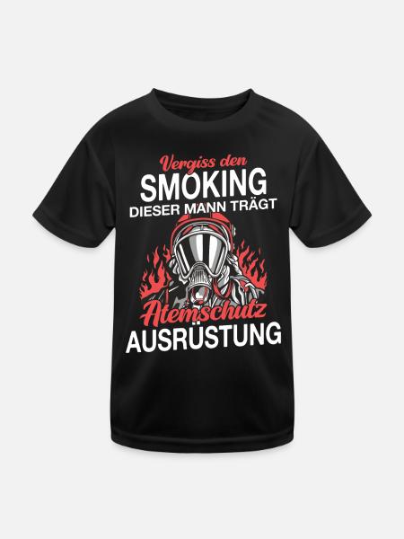 Feuerwehr Feuerwehrmann - Kinder Funktions-T-Shirt - Schwarz - Vorne