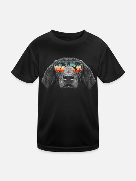 Dackel Hund - Kinder Funktions-T-Shirt - Schwarz - Vorne
