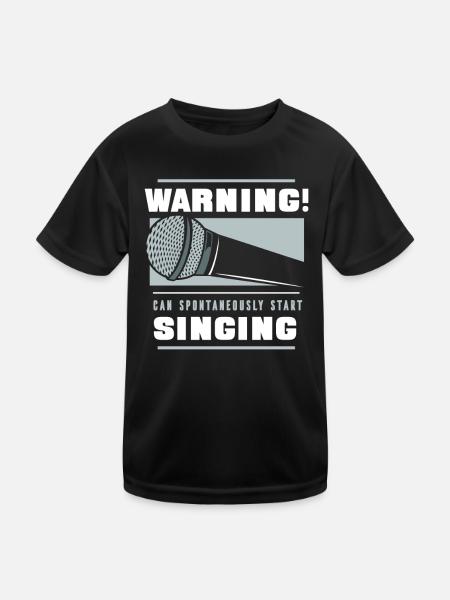 Chanteur de musique vocale chantant - T-shirt sport Enfant - noir - Devant