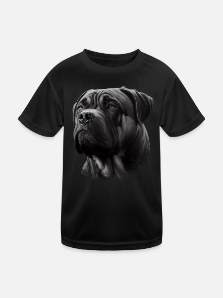 Cane Corso Hund - Kinder Funktions-T-Shirt - Schwarz - Vorne