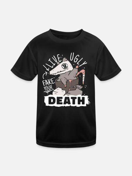 Opossum opossum animal - T-shirt sport Enfant - noir - Devant