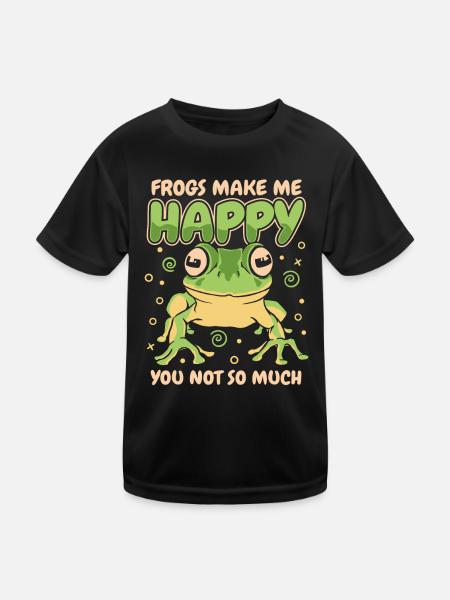 Crapaud grenouille - T-shirt sport Enfant - noir - Devant