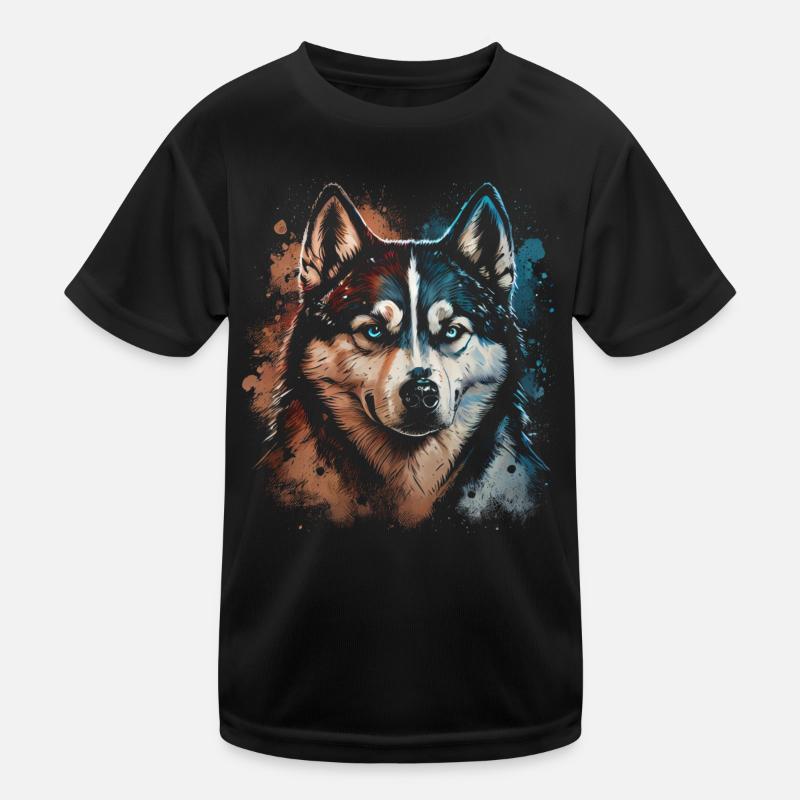 Siberian Husky Dog Kids Functional T-Shirt