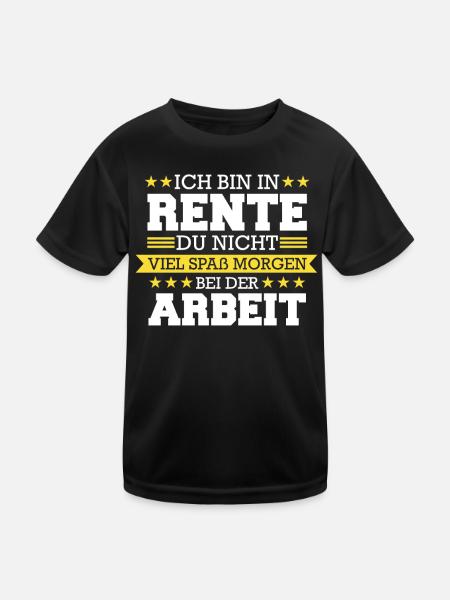 Ruhestand Rentner Rente Pension Renteneintritt - Kinder Funktions-T-Shirt - Schwarz - Vorne