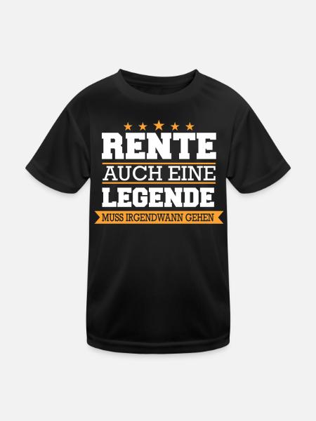 Ruhestand Rentner Rente Pension Renteneintritt - Kinder Funktions-T-Shirt - Schwarz - Vorne