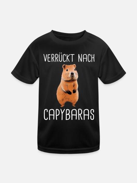 Capybara Wasserschwein Capybaras - Kinder Funktions-T-Shirt - Schwarz - Vorne