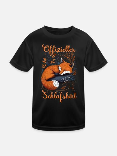 Fuchs Füchse Wildtier Waldtier Rotfuchs - Kinder Funktions-T-Shirt - Schwarz - Vorne
