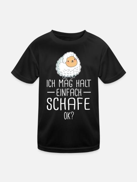 Schafe Schafherde Bauernhof Landwirt Schäfer - Kinder Funktions-T-Shirt - Schwarz - Vorne