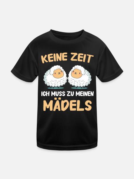 Schafe Schafherde Bauernhof Landwirt Schäfer - Kinder Funktions-T-Shirt - Schwarz - Vorne