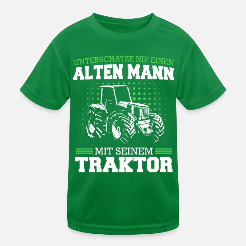 Traktor Bauer Landwirt Trecker Traktorfahrer Kinder Funktions-T-Shirt