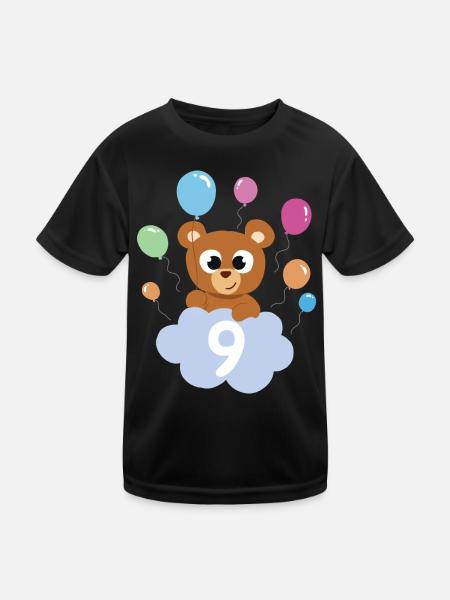 Cadeau 9 ans anniversaire garçon ou fille - T-shirt sport Enfant - noir - Devant