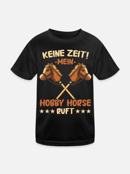 Hobby Horsing Steckenpferd Hobbyhorsing - Kinder Funktions-T-Shirt - Schwarz - Vorne