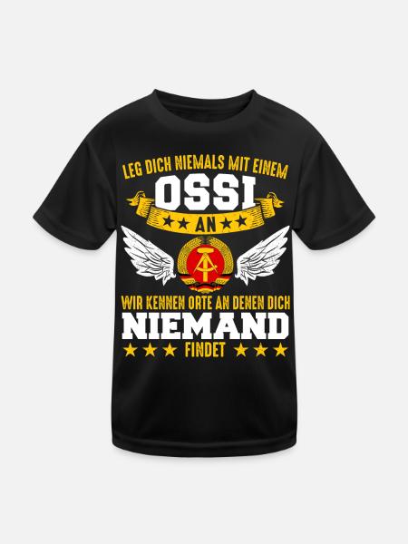 Ostdeutschland Osten Ossi DDR Heimat Ostblock - Kinder Funktions-T-Shirt - Schwarz - Vorne