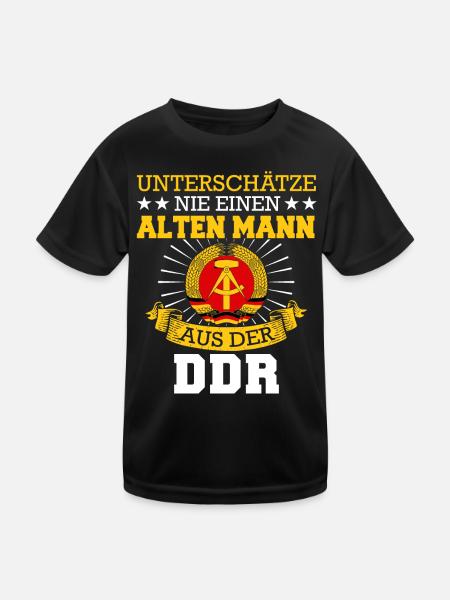 Ostdeutschland Osten Ossi DDR Heimat Ostblock - Kinder Funktions-T-Shirt - Schwarz - Vorne