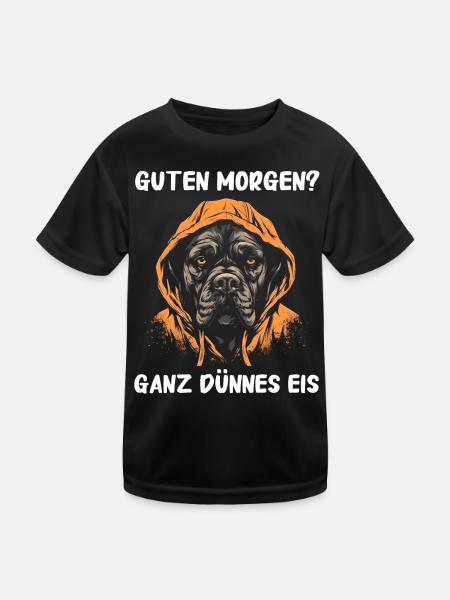 Cane Corso Italiano Hund - Kinder Funktions-T-Shirt - Schwarz - Vorne