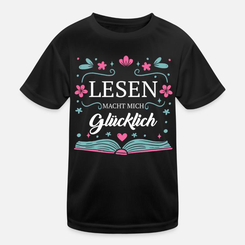 Buch Lesen Bücher Buch Nerd Bücherwurm Kinder Funktions-T-Shirt