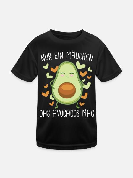 Avocado Frucht Vegan Vegetarier Veganer Avocados - Kinder Funktions-T-Shirt - Schwarz - Vorne