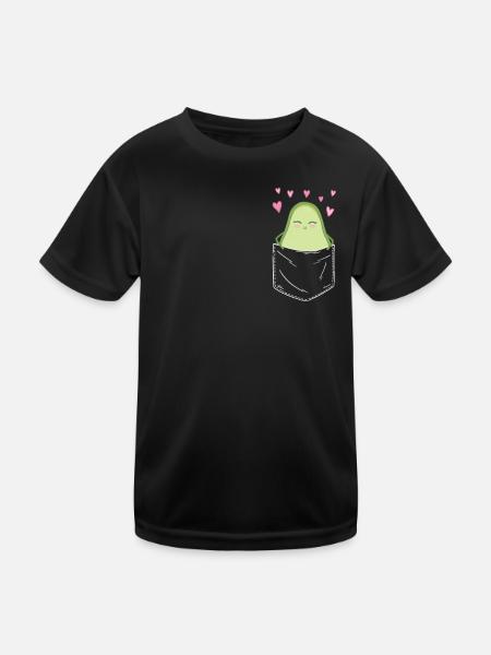 Avocado Frucht Vegan Vegetarier Veganer Avocados - Kinder Funktions-T-Shirt - Schwarz - Vorne
