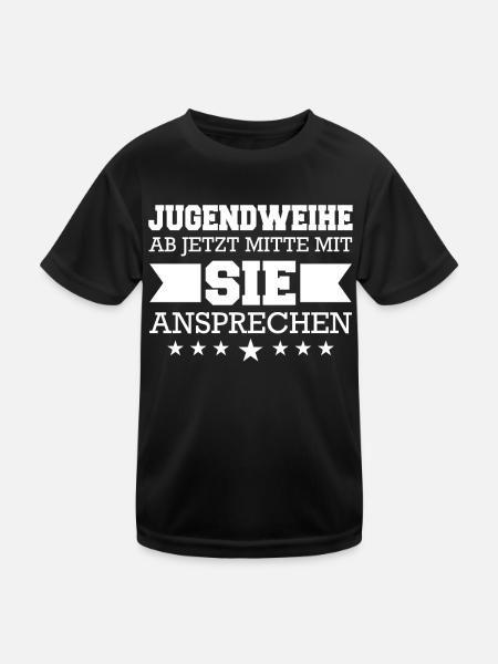 Jugendweihe Mädchen Junge Erwachsen - Kinder Funktions-T-Shirt - Schwarz - Vorne