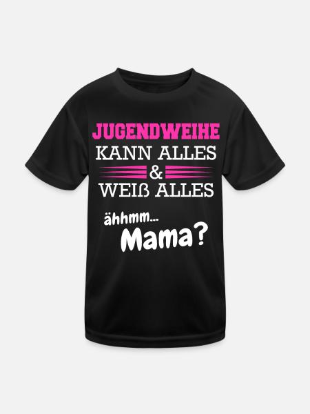 Jugendweihe Mädchen Junge Erwachsen - Kinder Funktions-T-Shirt - Schwarz - Vorne