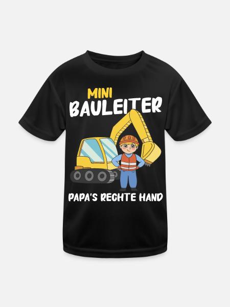 Bauleiter Bauleitung - Kinder Funktions-T-Shirt - Schwarz - Vorne