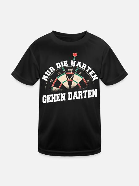 Dart Darts Dartspieler Dartsport - Kinder Funktions-T-Shirt - Schwarz - Vorne
