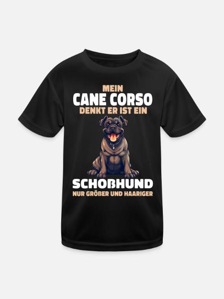 Cane Corso Italiano Hund - Kinder Funktions-T-Shirt - Schwarz - Vorne