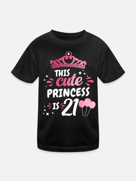 Gift 21 Years Birthday Child - Kids Functional T-Shirt - black - Front