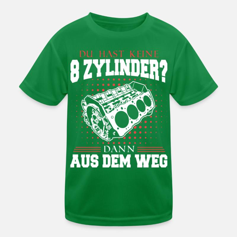 V8 Motor 8 Zylinder Hubraum Auto Tuning Tuner Kinder Funktions-T-Shirt