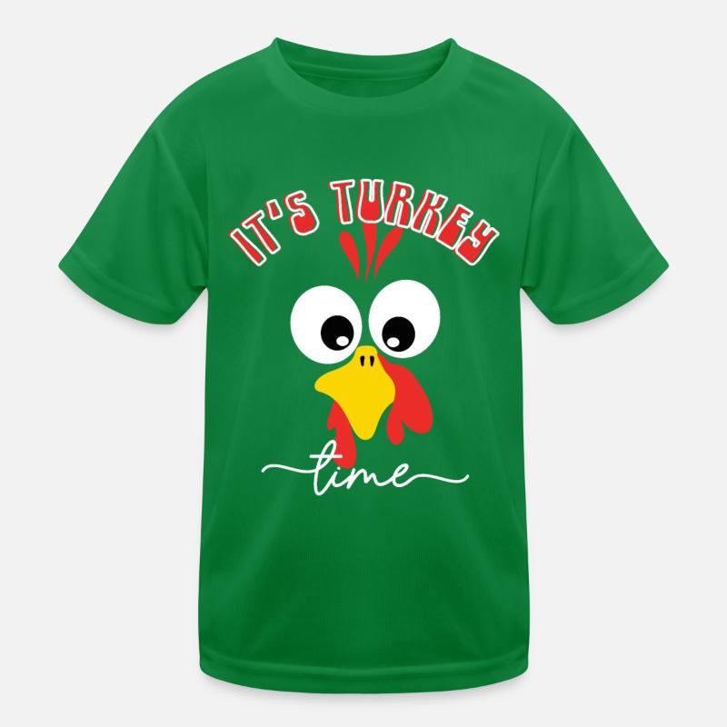IT S TURKEY TIME, THANKSGIVING Kids Functional T-Shirt