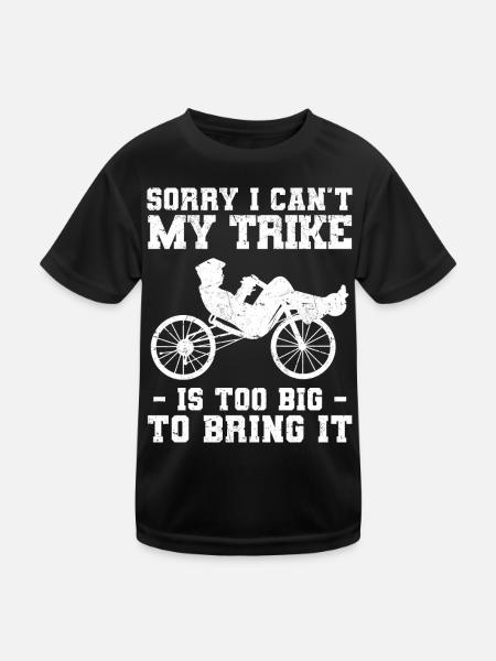 Velomobil | Recumbent Trike Triker Sport Geschenk - Kinder Funktions-T-Shirt - Schwarz - Vorne