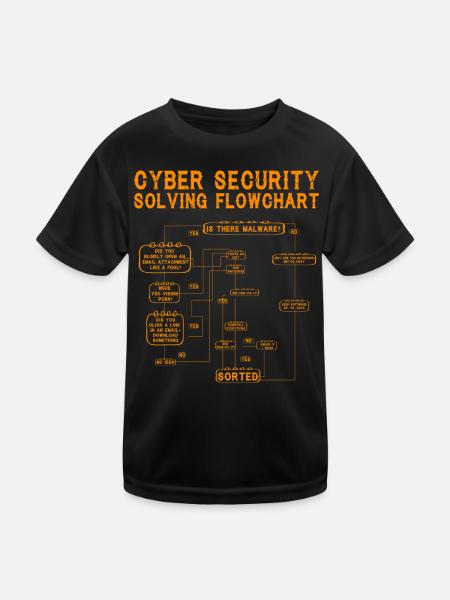 Flussdiagramm zur Lösung der Cybersicherheit - Kinder Funktions-T-Shirt - Schwarz - Vorne
