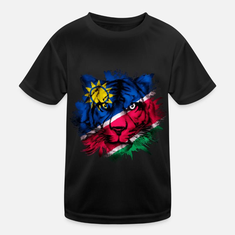 Namibia - Kinder Funktions-T-Shirt - Schwarz