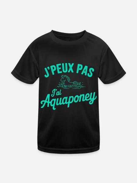 T-Shirt Ich kann kein Aquapony haben - Kinder Funktions-T-Shirt - Schwarz - Vorne