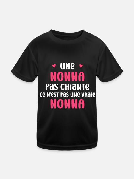 Une Nonna pas chiante ce n'est pas un vraie Nonna - T-shirt sport Enfant - noir - Devant