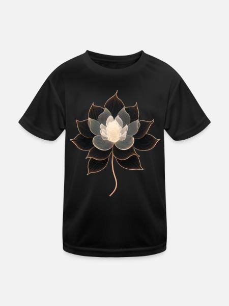 Lotus - Kinder Funktions-T-Shirt - Schwarz - Vorne