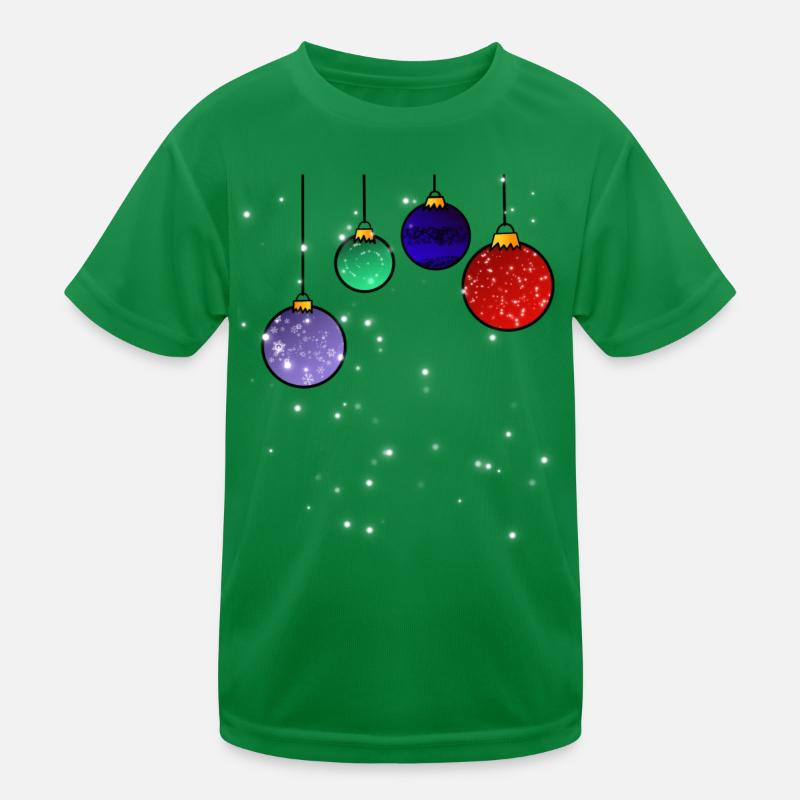 Boules d’arbre de Noël avec flocons de neige T-shirt sport Enfant