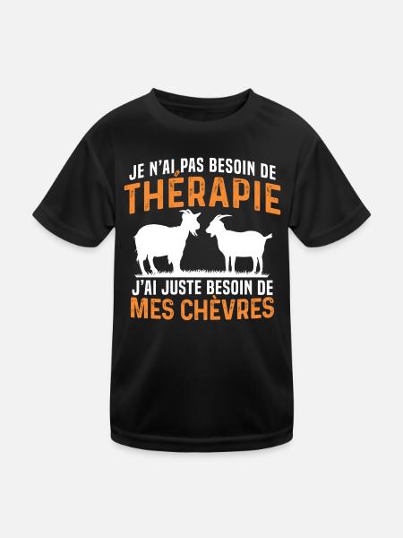 besoin de mes chèvres cadeau chèvre - T-shirt sport Enfant - noir - Devant