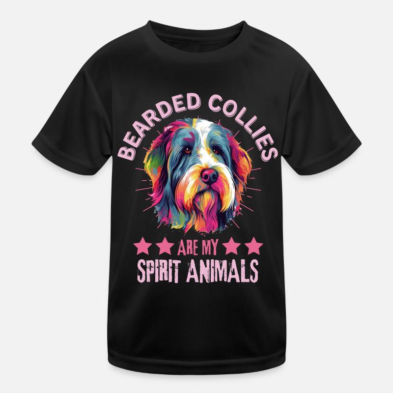 Bearded Collie Lovers Colorful Bearded Collie Kids Functional T-Shirt
