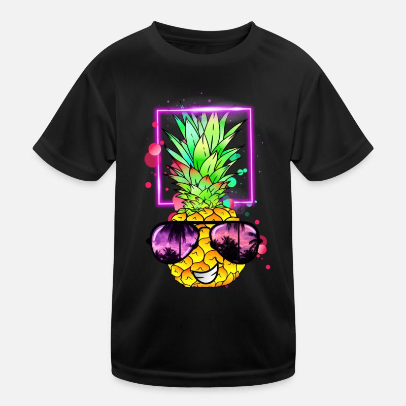 coole Ananas Retro Neon Kinder Funktions-T-Shirt