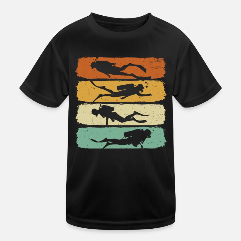 Plongée Rétro Diver Scuba Diver T-shirt sport Enfant