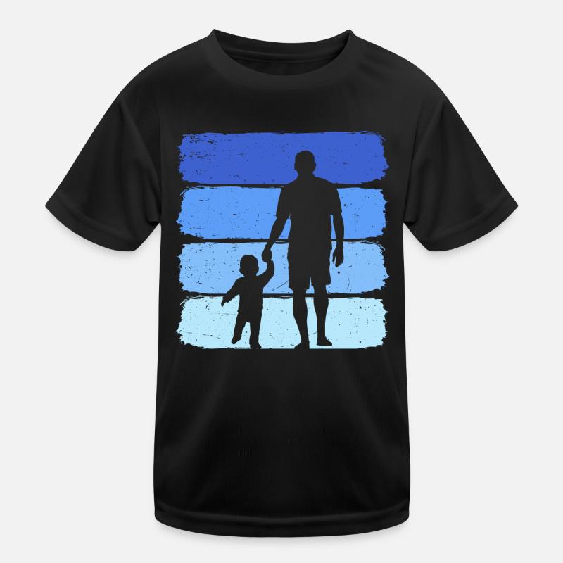 Father with son retro dad and son Kids Functional T-Shirt