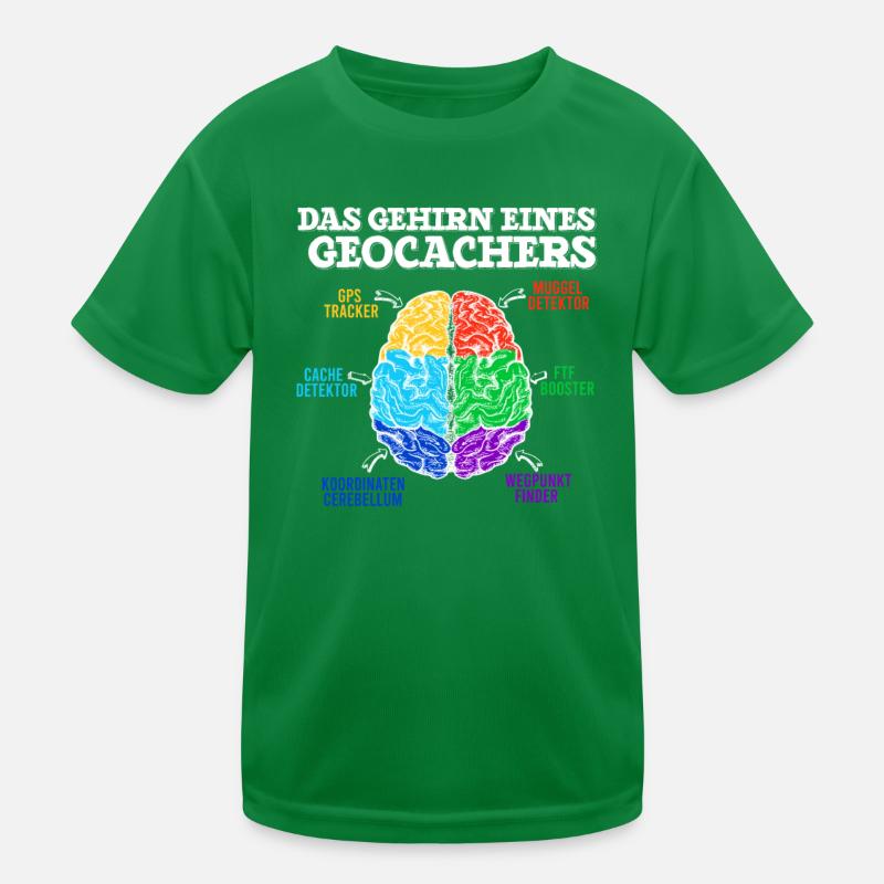 Lustiges Geocaching Design Gehirn eines Geocacher Kinder Funktions-T-Shirt