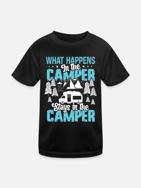 Ce qui se passe dans le camping-car reste dans le camping-car - T-shirt sport Enfant - noir - Devant