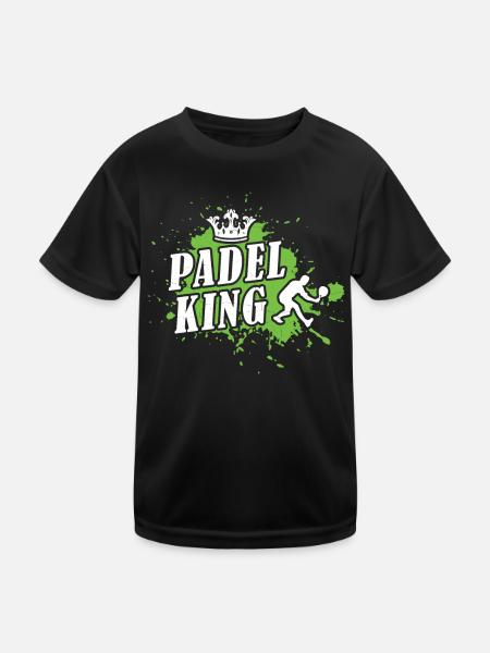 Padel King For the Best Padel Player - Kinder Funktions-T-Shirt - Schwarz - Vorne
