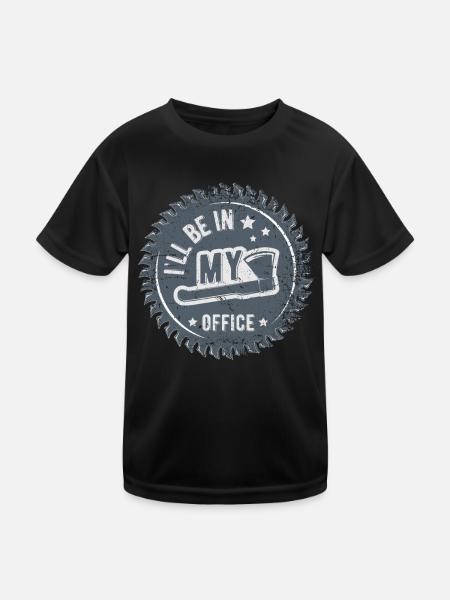 I'll Be In My Office Carpenter - Kids Functional T-Shirt - black - Front