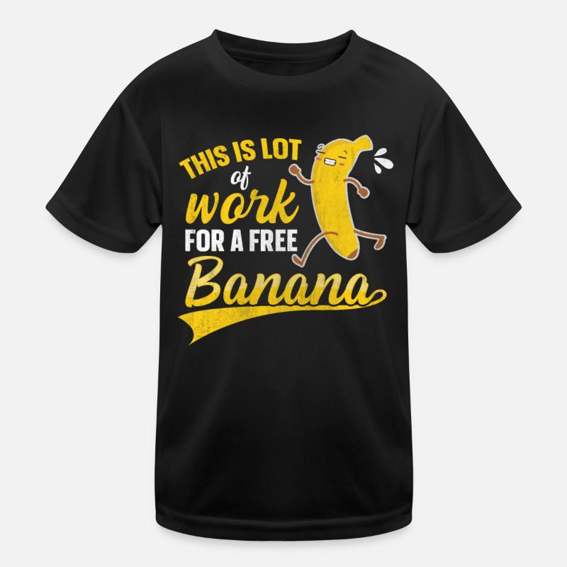 Beaucoup de travail pour les coureurs de marathon de banane gratuits T-shirt sport Enfant