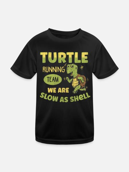 Turtle Running Team - Nous sommes lents comme la coquille - T-shirt sport Enfant - noir - Devant