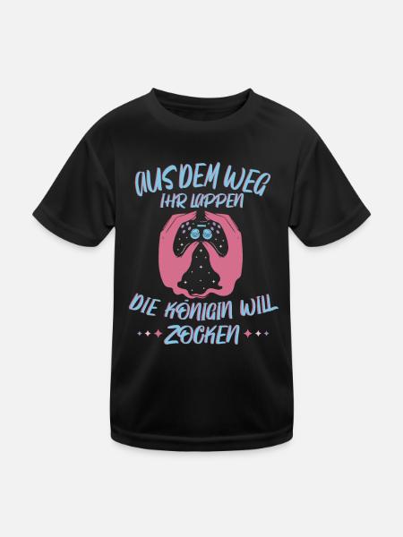 Aus Dem Weg Ihr Lappen der König Will Zocken Gamer - Kinder Funktions-T-Shirt - Schwarz - Vorne